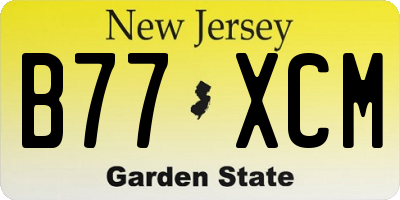 NJ license plate B77XCM