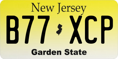 NJ license plate B77XCP