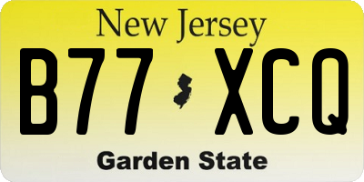 NJ license plate B77XCQ