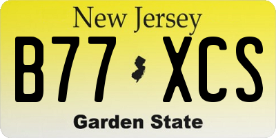 NJ license plate B77XCS