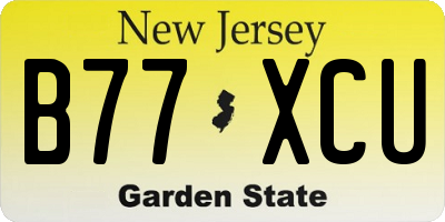 NJ license plate B77XCU