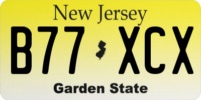 NJ license plate B77XCX