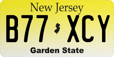 NJ license plate B77XCY