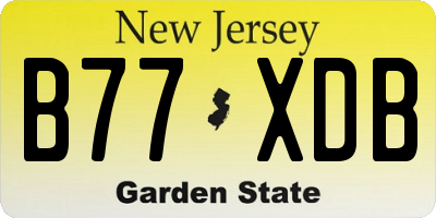 NJ license plate B77XDB