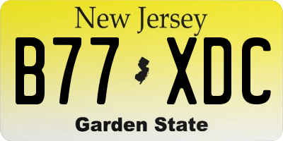 NJ license plate B77XDC