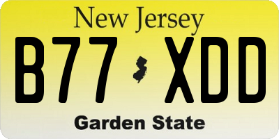 NJ license plate B77XDD