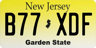NJ license plate B77XDF