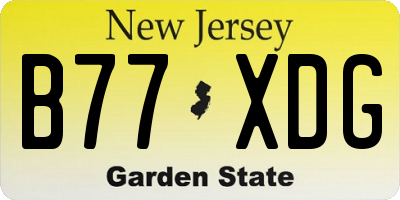 NJ license plate B77XDG