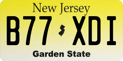 NJ license plate B77XDI