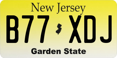 NJ license plate B77XDJ