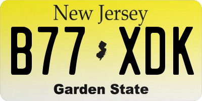 NJ license plate B77XDK