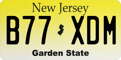 NJ license plate B77XDM