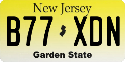 NJ license plate B77XDN