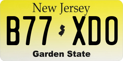 NJ license plate B77XDO