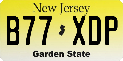 NJ license plate B77XDP