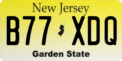 NJ license plate B77XDQ