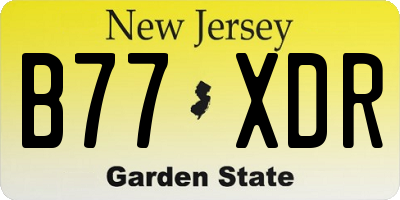 NJ license plate B77XDR