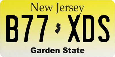NJ license plate B77XDS