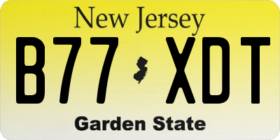 NJ license plate B77XDT
