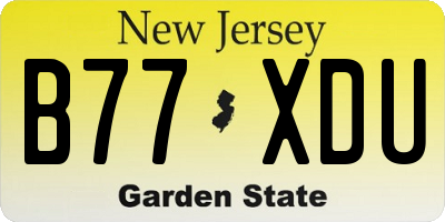 NJ license plate B77XDU