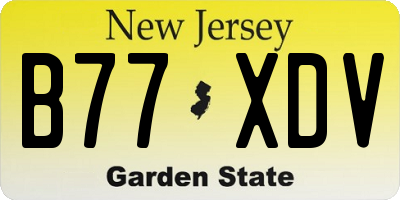 NJ license plate B77XDV