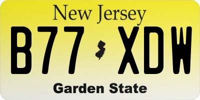 NJ license plate B77XDW