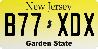 NJ license plate B77XDX