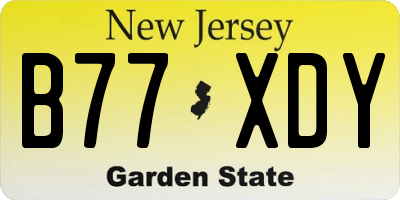 NJ license plate B77XDY