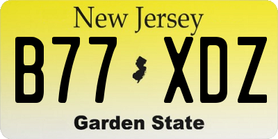 NJ license plate B77XDZ