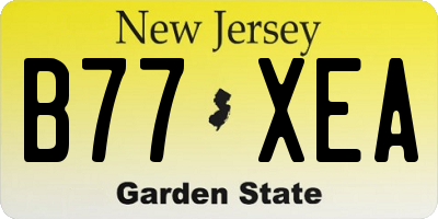 NJ license plate B77XEA