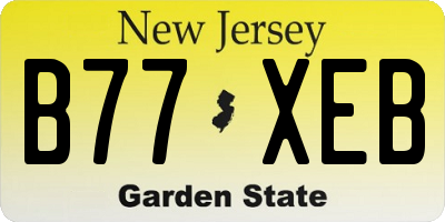 NJ license plate B77XEB