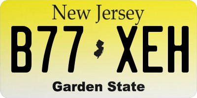 NJ license plate B77XEH