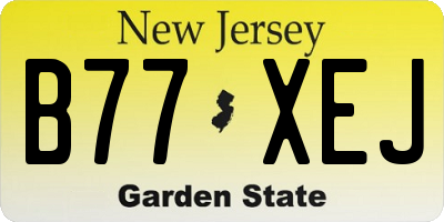 NJ license plate B77XEJ