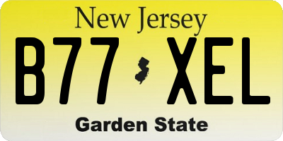NJ license plate B77XEL