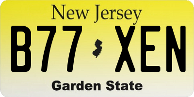 NJ license plate B77XEN