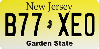 NJ license plate B77XEO