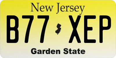 NJ license plate B77XEP