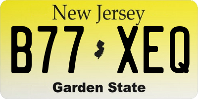 NJ license plate B77XEQ