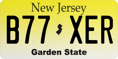 NJ license plate B77XER