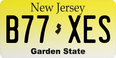 NJ license plate B77XES