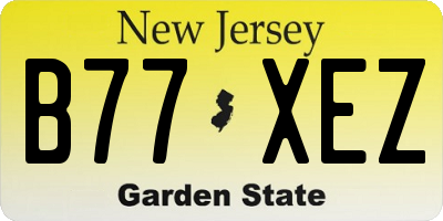 NJ license plate B77XEZ