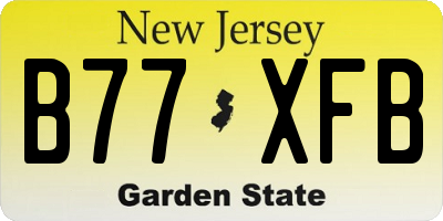 NJ license plate B77XFB