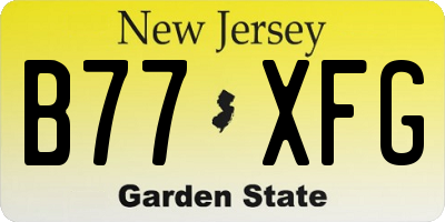 NJ license plate B77XFG