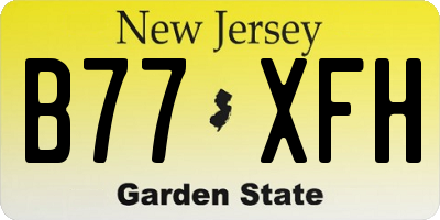 NJ license plate B77XFH