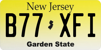 NJ license plate B77XFI