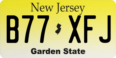 NJ license plate B77XFJ