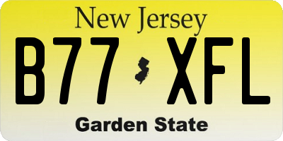 NJ license plate B77XFL