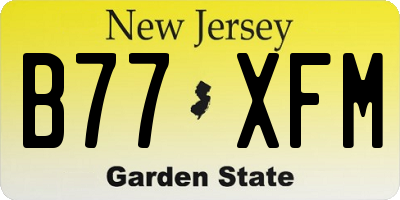NJ license plate B77XFM