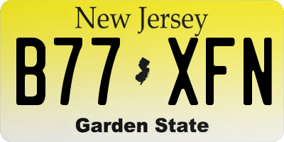 NJ license plate B77XFN