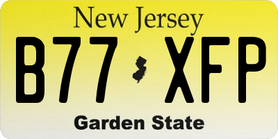 NJ license plate B77XFP